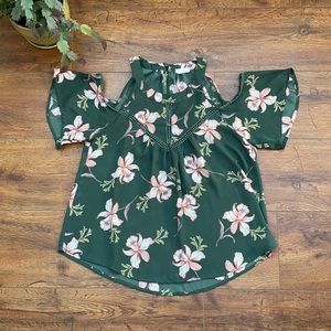 Floral Cut Out Blouse